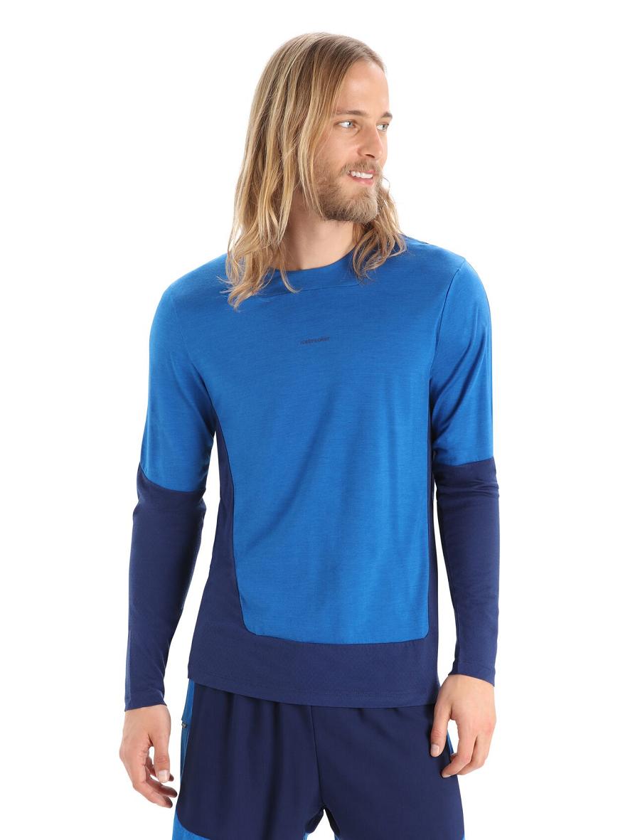 Icebreaker ZoneKnit™ Merino T-Shirt Miesten Long Sleeve Kuninkaallinen Sininen Laivastonsininen | FI 1232YXFU